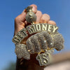 14k Gold Finish "Get Money 1st" Cash Fist Jumbo Pendant