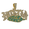 14K Gold Finish "Hustla" Big Cash Money Big Hip Hop Pendant