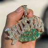 14K Gold Finish "Hustla" Big Cash Money Big Hip Hop Pendant