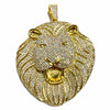 14k Gold Finish Lion Head Iced Huge Jumbo Hip Hop Pendant