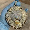 14k Gold Finish Lion Head Iced Huge Jumbo Hip Hop Pendant