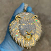 14k Gold Finish Lion Head Iced Huge Jumbo Hip Hop Pendant