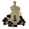 14k Gold Finish Money Bag Huge Jumbo Hip Hop Pendant