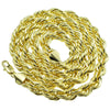 14K Gold Finish Rope Chain Necklace 10mm Thick x 30" Inch