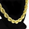 14K Gold Finish Rope Chain Necklace 10mm Thick x 30" Inch