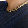 14K Gold Finish Rope Chain Necklace 10mm x 18"