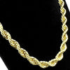 14K Gold Finish Rope Chain Necklace 10mm x 20"