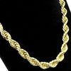 14K Gold Finish Rope Chain Necklace 10MM x 24"