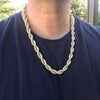 14K Gold Finish Rope Chain Necklace 10MM x 24"