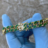 14K Gold Plated 18" Green Cuban Chain Necklace