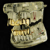 14k Gold Plated 2-Open Face Bow Tie Fang Grillz Set