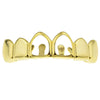 14k Gold Plated 2 Open Face Six Top Teeth Grillz