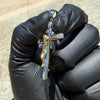 14k Gold Plated 2-Tone 925 Sterling Silver Cross Crucifix Pendant Iced CZ
