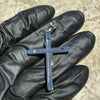 14k Gold Plated 2-Tone 925 Sterling Silver Cross Crucifix Pendant Iced CZ