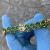 14K Gold Plated 20" Green Cuban Link Chain Necklace