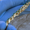 14K Gold Plated 20" Green Cuban Link Chain Necklace