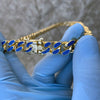 14K Gold Plated 22" Blue Cuban Link Chain Necklace