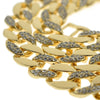 14K Gold Plated 30" Cuban Link Iced Chain Necklace