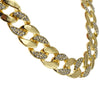 14K Gold Plated 30" Cuban Link Iced Chain Necklace