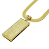 14K Gold Plated 30"x11 Herringbone Chain $100 Dollar Bill Pendant Necklace