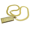 14K Gold Plated 30"x11 Herringbone Chain $100 Dollar Bill Pendant Necklace