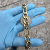 14K Gold Plated 316L Stainless Steel Figaro Chain Necklace 24" x 11MM