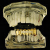 14K Gold Plated 4 Full Open Face Hollow Bottom Teeth Grillz