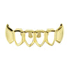 14K Gold Plated 4 Open Face Bottom Teeth Fang Grillz