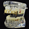 14K Gold Plated 4 Open Face Top Teeth Vampire Fangs Grillz