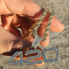 14K Gold Plated 420 Pendant Rope Chain Weed Marijuana Necklace 24"