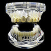 14K Gold Plated 6 Open Face Top Teeth Grillz