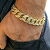 14K Gold Plated 8.5" x 15MM Flooded Out Cuban Link Bracelet