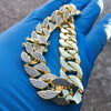 14K Gold Plated 8.5" x 15MM Flooded Out Cuban Link Bracelet