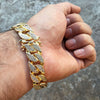 14K Gold Plated 8.5" x 15MM Flooded Out Cuban Link Bracelet