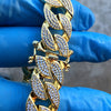 14K Gold Plated 8.5" x 15MM Flooded Out Cuban Link Bracelet