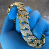 14K Gold Plated 8.5" x 15MM Flooded Out Cuban Link Bracelet