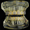 14K Gold Plated 8 on 8 Teeth Iced Fangs Vampire Grillz Set