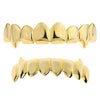14K Gold Plated 8 on 8 Teeth Vampire Fangs Grillz Set