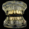 14K Gold Plated 8 on 8 Teeth Vampire Fangs Grillz Set