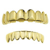 14K Gold Plated 8 Top Eight Bottom Plain Teeth Grillz Set