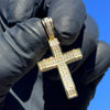 14k Gold Plated 925  Silver 0.82CT VVS1 Moissanite Cross Pendant  1"