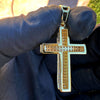 14k Gold Plated 925  Silver 0.82CT VVS1 Moissanite Cross Pendant  1"