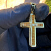 14k Gold Plated 925  Silver 0.82CT VVS1 Moissanite Cross Pendant  1"