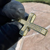 14k Gold Plated 925  Silver 0.82CT VVS1 Moissanite Cross Pendant  1"