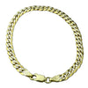 14K Gold Plated 925 Silver 2-Tone Diamond Cut Cuban Bracelet 7.5" 5MM