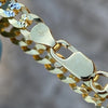 14K Gold Plated 925 Silver 2-Tone Diamond Cut Cuban Bracelet 7.5" 5MM