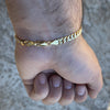 14K Gold Plated 925 Silver 2-Tone Diamond Cut Cuban Bracelet 7.5" 5MM
