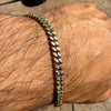 14K Gold Plated 925 Silver Diamond Cut Bracelet Two-Tone Chunky Miami Cuban 5mm Thick