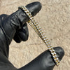 14K Gold Plated 925 Silver Diamond Cut Bracelet Two-Tone Chunky Miami Cuban 5mm Thick