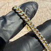 14K Gold Plated 925 Silver Diamond Cut Bracelet Two-Tone Chunky Miami Cuban 5mm Thick